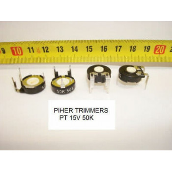 PIHER TRIMMERS 50K PCB PT15V 2PC