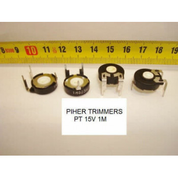 PIHER TRIMMERS 1M OHM PCB PT15V 2PC