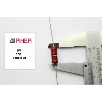 VINTAGE PIHER RESISTOR. 1W 2,2Ohm 2R2 *1 PC* NEW ORIGINAL 1970´S+