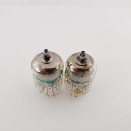 2 X JAN 5847A AMPEREX TUBE. GOLD PIN. BLACK PLATES. NOS/NIB MATCHED PAIR CY  ENA