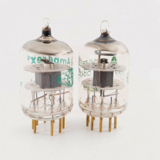 2 X JAN 5847A AMPEREX TUBE. GOLD PIN. BLACK PLATES. NOS/NIB MATCHED PAIR CY  ENA
