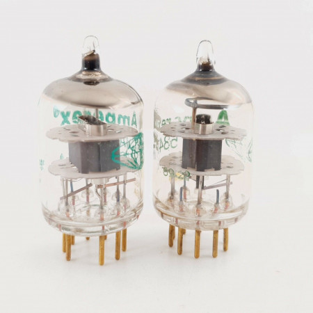 2 X JAN 5847A AMPEREX TUBE. GOLD PIN. BLACK PLATES. NOS/NIB MATCHED PAIR CY  ENA