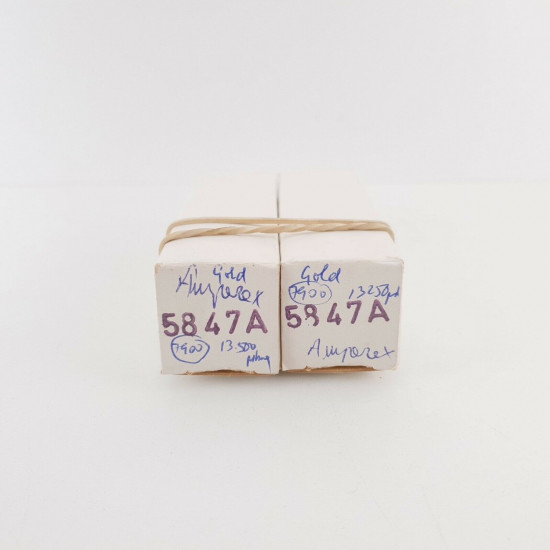 2 X JAN 5847A AMPEREX TUBE. GOLD PIN. BLACK PLATES. NOS/NIB MATCHED PAIR CY  ENA