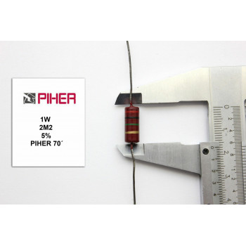 VINTAGE PIHER RESISTOR. 1W 2M2 5% *1 PC* NEW ORIGINAL 1970´S +F221015