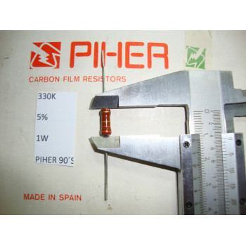 VINTAGE PIHER RESISTOR. 1W 330K 5% *1 PC* NEW ORIGINAL 1990´S+