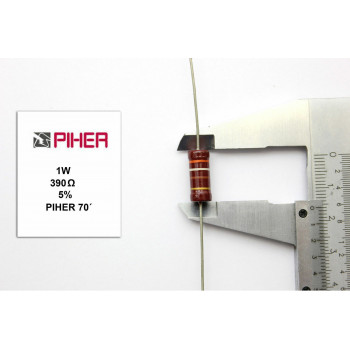 VINTAGE PIHER RESISTOR. 1W 390Ohm 390R 5% *1 PC* NEW ORIGINAL 1970´S+ C616