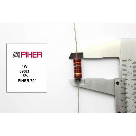 VINTAGE PIHER RESISTOR. 1W 390Ohm 390R 5% *1 PC* NEW ORIGINAL 1970´S+ C616