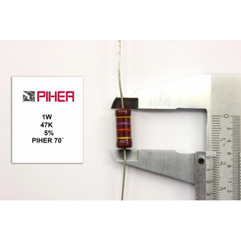 VINTAGE PIHER RESISTOR. 1W 47K 5% *1 PC* NEW ORIGINAL 1970´S+