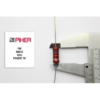 VINTAGE PIHER RESISTOR. 1W 560Ohm 560R 10% *1 PC* NEW ORIGINAL 1970´S+