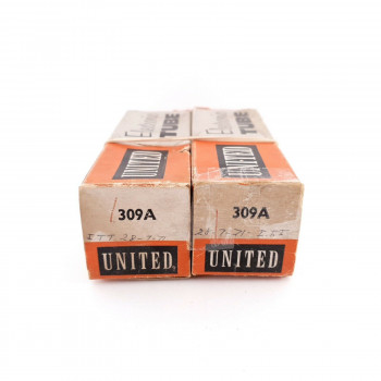 2 X 309A UNITED TUBE. MESH PLATE. 1960s PRODUCTION. NOS. AH  ENA