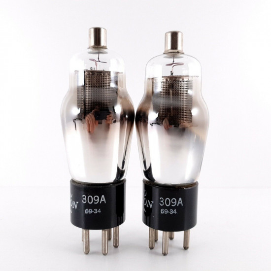 2 X 309A UNITED TUBE. MESH PLATE. 1960s PRODUCTION. NOS. AH  ENA