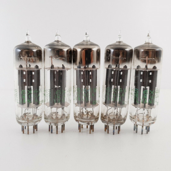 5 X JHS 6X4W SYLVANIA TUBE. BLACK PLATES. SQUARE-G.1960s PROD. NOS/NIB. CY  ENA