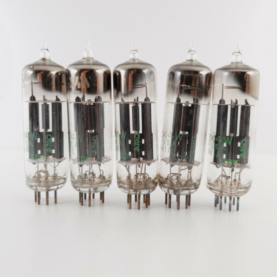 5 X JHS 6X4W SYLVANIA TUBE. BLACK PLATES. SQUARE-G.1960s PROD. NOS/NIB. CY  ENA