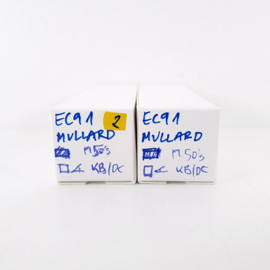 2 X EC91 / 6AQ4 MULLARD TUBE. 1950s PRODUCTION. 2. CH46