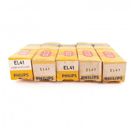 5 X EL41 PHILIPS TUBE. 1950s LA RADIOTECHNIQUE PRODUCTION. NOS. AH  ENA
