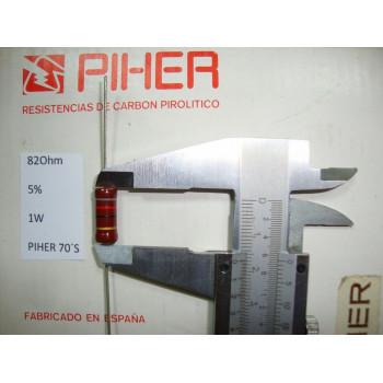 VINTAGE PIHER RESISTOR. 1W 82Ohm 82R 5% *1 PC* NEW ORIGINAL 1970´S+