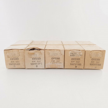 5 X CV2382 MULLARD TUBE. COPPER RODS. GREY PLATES. 1960s PROD. CY  ENA