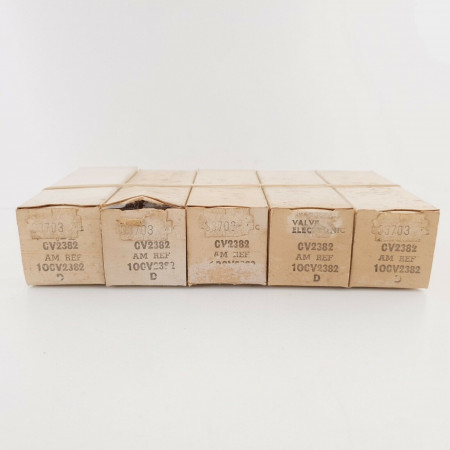 5 X CV2382 MULLARD TUBE. COPPER RODS. GREY PLATES. 1960s PROD. CY  ENA