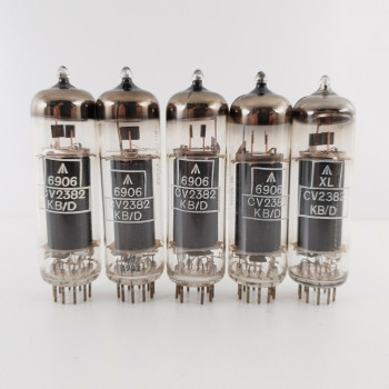 5 X CV2382 MULLARD TUBE. COPPER RODS. GREY PLATES. 1960s PROD. CY  ENA 2