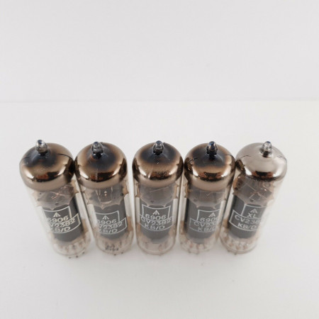 5 X CV2382 MULLARD TUBE. COPPER RODS. GREY PLATES. 1960s PROD. CY  ENA