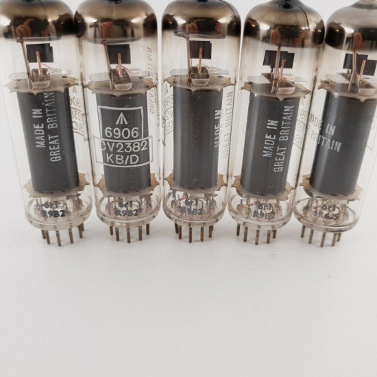 5 X CV2382 MULLARD TUBE. COPPER RODS. GREY PLATES. 1960s PROD. CY  ENA
