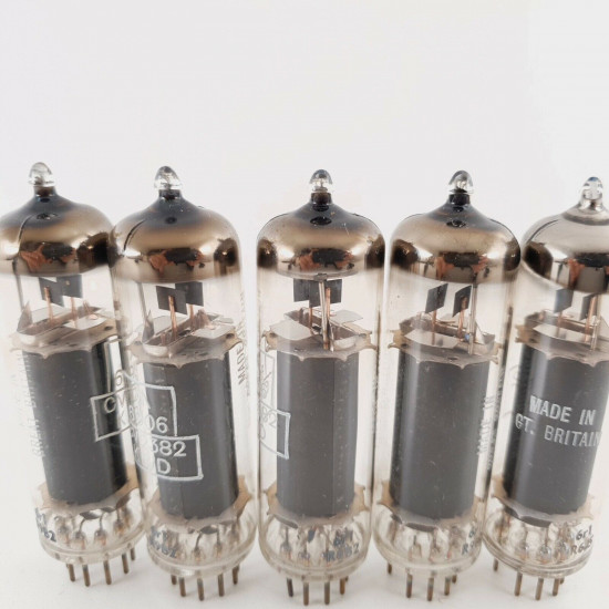 5 X CV2382 MULLARD TUBE. COPPER RODS. GREY PLATES. 1960s PROD. CY  ENA