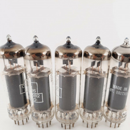 5 X CV2382 MULLARD TUBE. COPPER RODS. GREY PLATES. 1960s PROD. CY  ENA