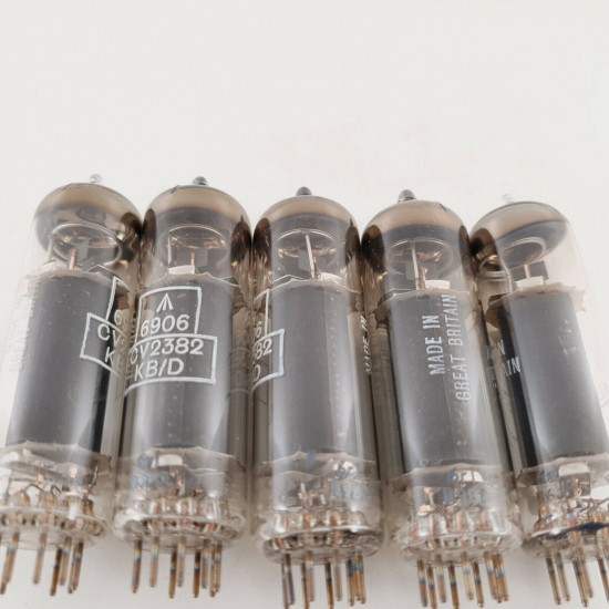 5 X CV2382 MULLARD TUBE. COPPER RODS. GREY PLATES. 1960s PROD. CY  ENA