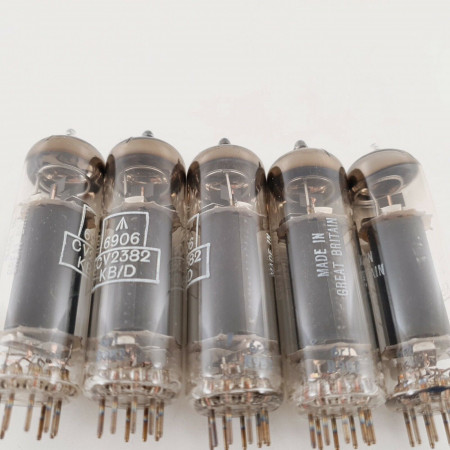 5 X CV2382 MULLARD TUBE. COPPER RODS. GREY PLATES. 1960s PROD. CY  ENA
