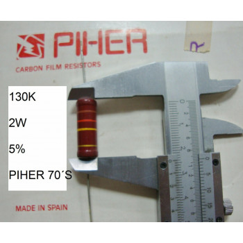 VINTAGE PIHER RESISTOR. 2W 130K 5% *1 PC* NEW ORIGINAL 1970´S+