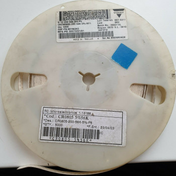 10 x 56K 1/8W 5% 200PPM SMD VISHAY RESISTOR. (R399) CA394U2500F260721