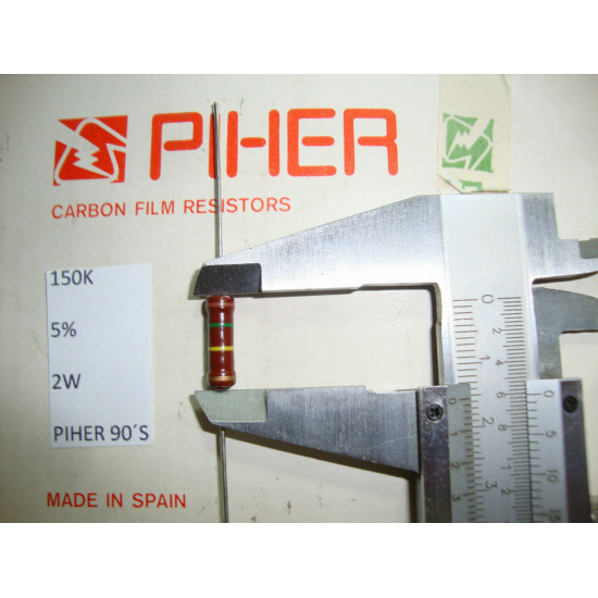 VINTAGE PIHER RESISTOR. 2W 150K 5% *1 PC* NEW ORIGINAL 1990´S+