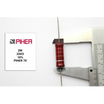 VINTAGE PIHER RESISTOR. 2W 220Ohm 220R 10% *1 PC* NEW ORIGINAL 1970´S+