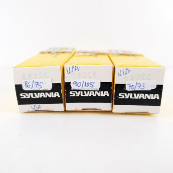 3 X 6189 / E82CC TUBE. SYLVANIA BRAND. MATCHED PAIR. CÑ  ENA
