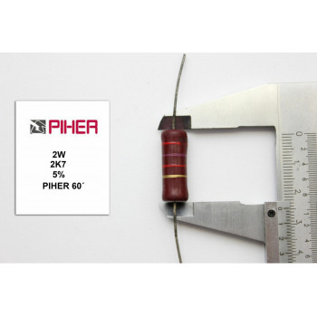 VINTAGE PIHER RESISTOR. 2W 2K7 5%*1 PC* NEW ORIGINAL 1960´S +F151217