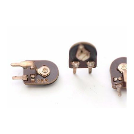 TRIMMERS PIHER 25K OHM 12MM LOGARITHMIC HORIZONTAL PT12H NOS 1PC CA220U799F60417