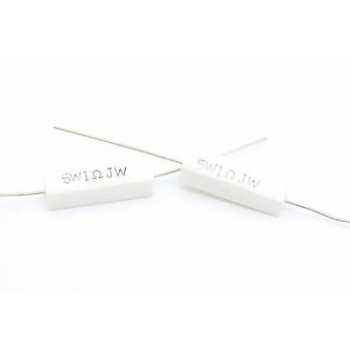 CEMENTED CERAMIC RESISTOR 1 OHM J 5W AXIAL NOS (New Old Stock) *1PC* U5F020616