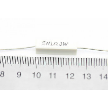 CEMENTED CERAMIC RESISTOR 1 OHM J 5W AXIAL NOS (New Old Stock) *1PC* U5F020616 2