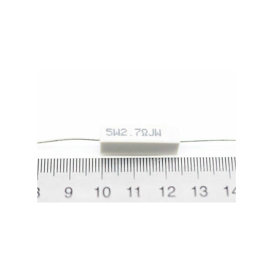 CEMENTED CERAMIC RESISTOR 2,7 OHM 5W AXIAL NOS (New Old Stock) *1PC* U3