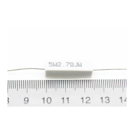 CEMENTED CERAMIC RESISTOR 2,7 OHM 5W AXIAL NOS (New Old Stock) *1PC* U3