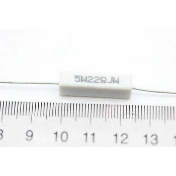 CEMENTED CERAMIC RESISTOR 22 OHM 5W AXIAL NOS (New Old Stock) *1PC* U11 2