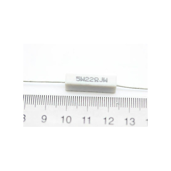 CEMENTED CERAMIC RESISTOR 22 OHM 5W AXIAL NOS (New Old Stock) *1PC* U11