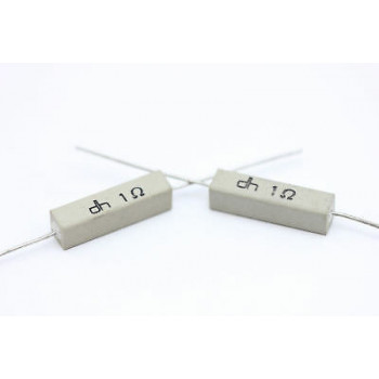 CEMENTED CERAMIC RESISTOR 1 OHM 4W DH AXIAL NOS (New Old Stock) *2PC* U115