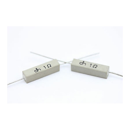 CEMENTED CERAMIC RESISTOR 1 OHM 4W DH AXIAL NOS (New Old Stock) *2PC* U115
