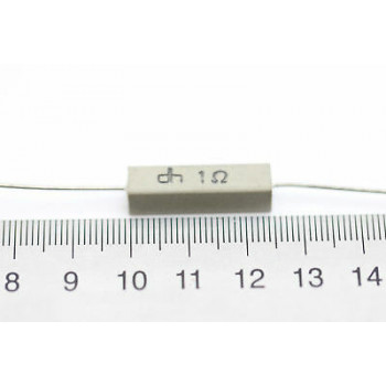 CEMENTED CERAMIC RESISTOR 1 OHM 4W DH AXIAL NOS (New Old Stock) *2PC* U115 2