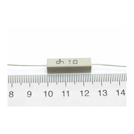 CEMENTED CERAMIC RESISTOR 1 OHM 4W DH AXIAL NOS (New Old Stock) *2PC* U115