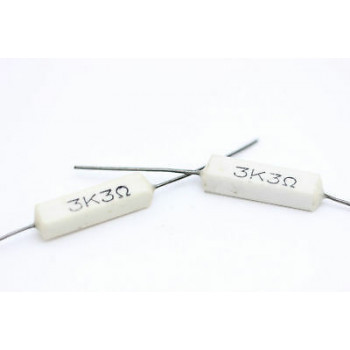 CEMENTED CERAMIC RESISTOR 3K3 4W DAVI AXIAL NOS (New Old Stock) *2PC* U50+