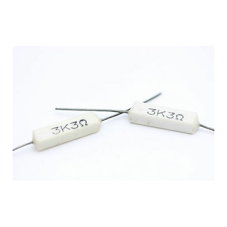 CEMENTED CERAMIC RESISTOR 3K3 4W DAVI AXIAL NOS (New Old Stock) *2PC* U50+