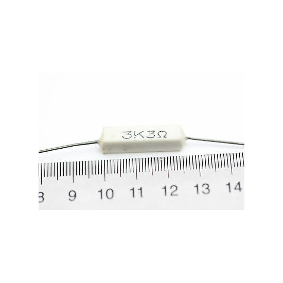 CEMENTED CERAMIC RESISTOR 3K3 4W DAVI AXIAL NOS (New Old Stock) *2PC* U50+