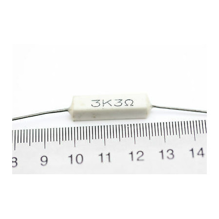 CEMENTED CERAMIC RESISTOR 3K3 4W DAVI AXIAL NOS (New Old Stock) *2PC* U50+